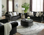 Harriotte Black Oversized Accent Ottoman