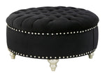 Harriotte Black Oversized Accent Ottoman