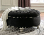 Harriotte Black Oversized Accent Ottoman