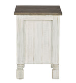 Havalance Weathered Gray/Vintage White Wood Chair Side End Table