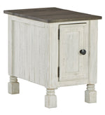 Havalance Weathered Gray/Vintage White Wood Chair Side End Table