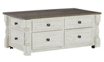 Havalance Weathered Gray/Vintage White Wood Lift-Top Coffee Table