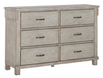 Hollentown Whitewash 6-Drawer Dresser