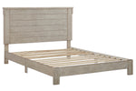 Hollentown Whitewash King Platform Bed