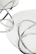 Hollynyx 3-Pc Clear Glass/Chrome Metal Coffee Table Set