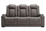 Hyllmont Gray Power Recliner Sofa