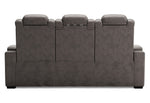 Hyllmont Gray Power Recliner Sofa