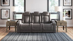 Hyllmont Gray Power Recliner Sofa