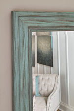 Jacee Antique Teal Wood Floor Mirror