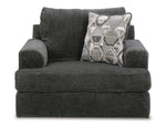 Signature Design Karinne Smoke Plush Fabric Chair and a Half