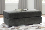 Signature Design Karinne Smoke Plush Fabric Oversized Accent Ottoman