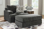 Signature Design Karinne Smoke Plush Fabric Oversized Accent Ottoman