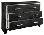 Kaydell Black Wood 6-Drawer Dresser