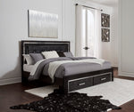 Kaydell Black Wood King Storage Bed