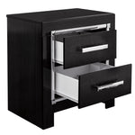 Kaydell Black Wood 2-Drawer Nightstand