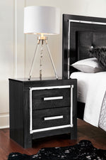 Kaydell Black Wood 2-Drawer Nightstand