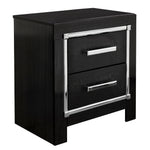 Kaydell Black Wood 2-Drawer Nightstand