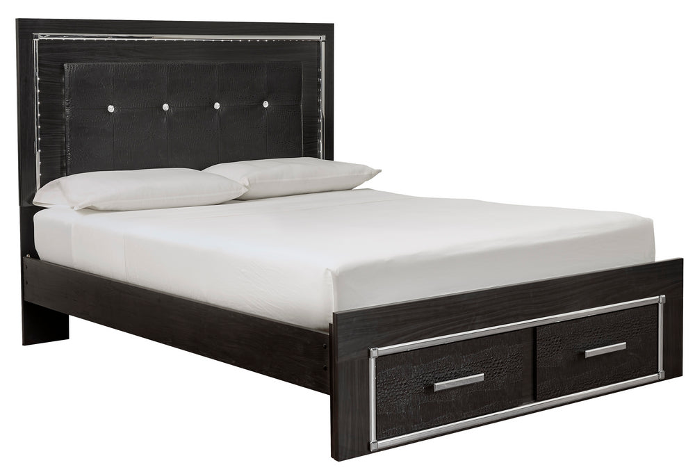 Kaydell Black Wood Queen Storage Bed