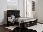 Kaydell Black Wood Queen Storage Bed