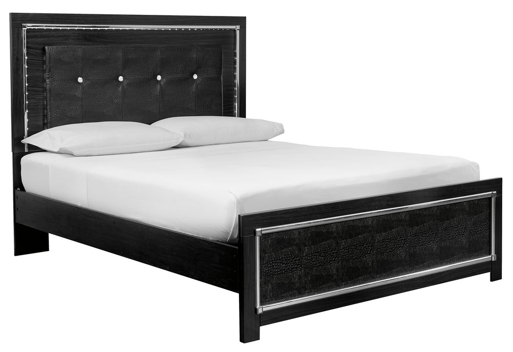 Kaydell Black Wood Queen Panel Bed