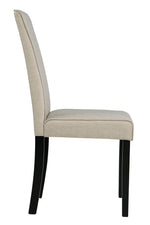 Kimonte 2 Beige Fabric/Dark Brown Wood Side Chairs