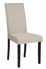 Kimonte 2 Beige Fabric/Dark Brown Wood Side Chairs