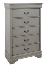 Kordasky Gray Wood 5-Drawer Chest