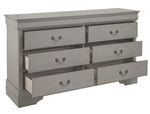 Kordasky Gray Wood 6-Drawer Dresser