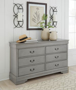 Kordasky Gray Wood 6-Drawer Dresser