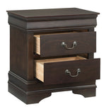 Leewarden Dark Brown 2-Drawer Nightstand