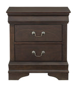 Leewarden Dark Brown 2-Drawer Nightstand