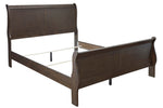 Leewarden Dark Brown Queen Sleigh Bed