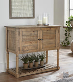 Lennick Antique Brown Wood Accent Cabinet