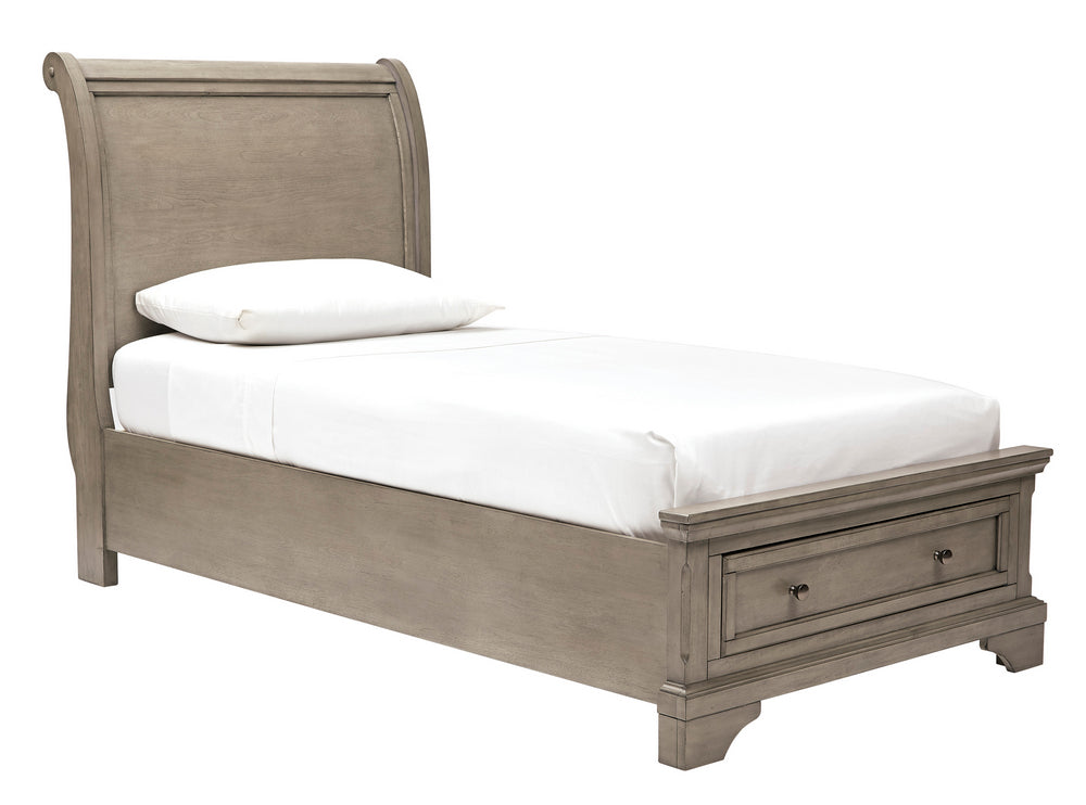 Lettner Light Gray Twin Sleigh Storage Bed