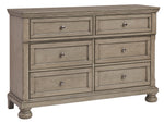 Lettner Light Gray Youth 6-Drawer Dresser