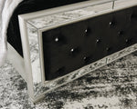 Lindenfield Black/Silver Cal King Panel Bed