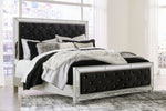 Lindenfield Black/Silver Cal King Panel Bed