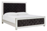 Lindenfield Black/Silver Queen Panel Bed