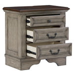 Lodenbay Two-Tone Wood 3-Drawer Nightstand