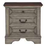 Lodenbay Two-Tone Wood 3-Drawer Nightstand