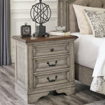 Lodenbay Two-Tone Wood 3-Drawer Nightstand