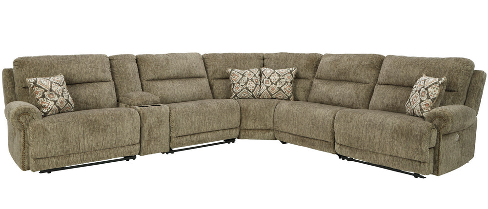 Lubec 6-Pc Taupe Manual Recliner Sectional