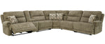 Lubec 6-Pc Taupe Manual Recliner Sectional