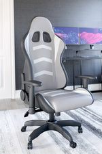 Lynxtyn White/Gray Swivel Home Office Chair