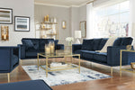 Macleary Navy Velvet Loveseat