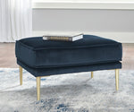 Macleary Navy Velvet Ottoman