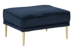 Macleary Navy Velvet Ottoman