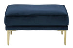 Macleary Navy Velvet Ottoman