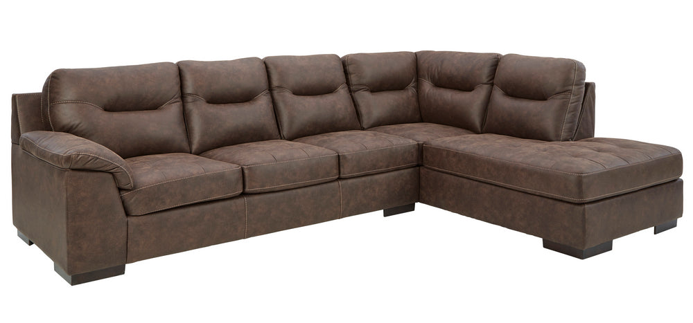 Maderla 2-Pc Walnut RAF Sectional Sofa