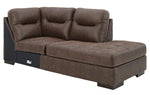 Maderla 2-Pc Walnut RAF Sectional Sofa